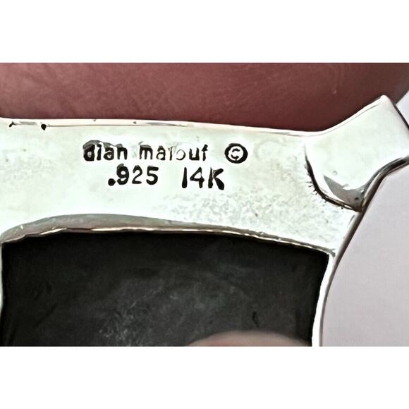 Dian Malouf Yellow Giraffe Chalcedony Sterling 925 14K Gold Clip-On Earrings - Picture 3 of 8